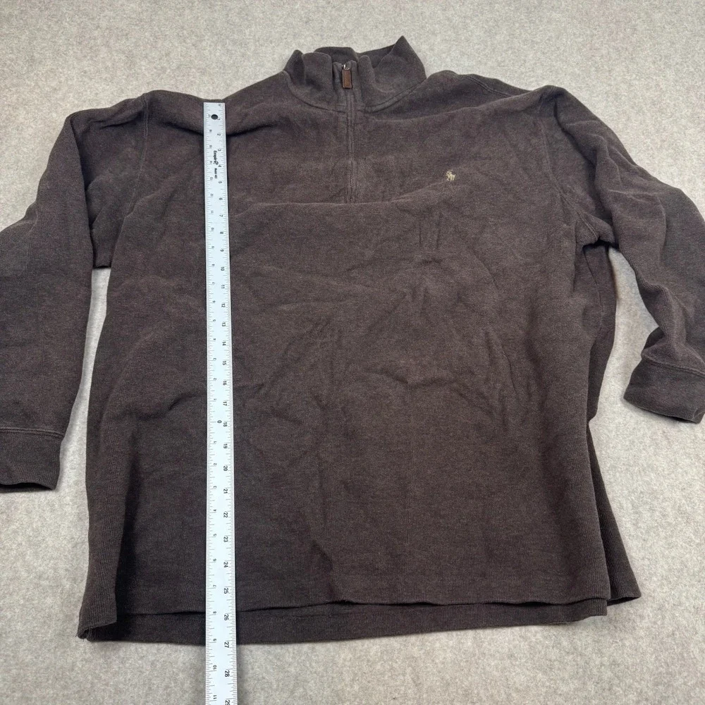 Polo‎ Ralph Lauren Quarter Zip Pullover Mens 2XB Brown Cotton Knit Logo